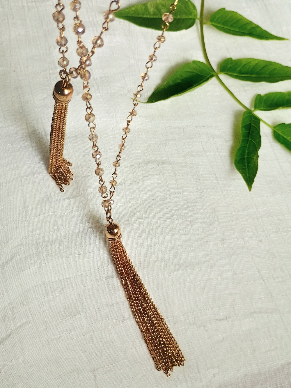 🧝🏼 PRINCESS CORE 🧝🏼 VTG  Aldo Double Tassel Glass Crystal Necklace, Fairy